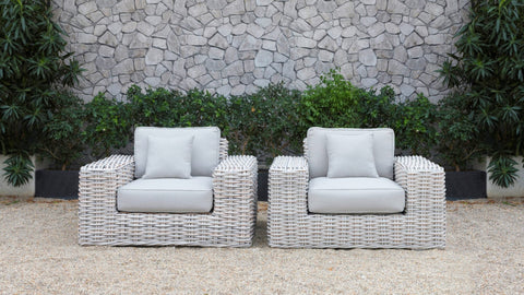 Divani Casa Portugal Outdoor Grey Wicker Sofa Set