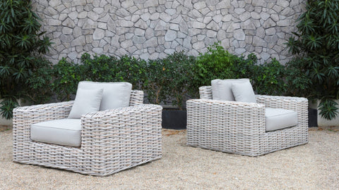 Divani Casa Portugal Outdoor Grey Wicker Sofa Set