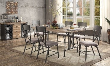 ACME Edina Oak & Sandy Black Finish Dining Table Model DN01057