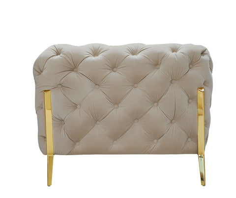 Divani Casa Quincey Transitional Beige Velvet Sofa Set