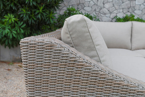 Divani Casa Pacifica Outdoor Beige Sectional Sofa Set