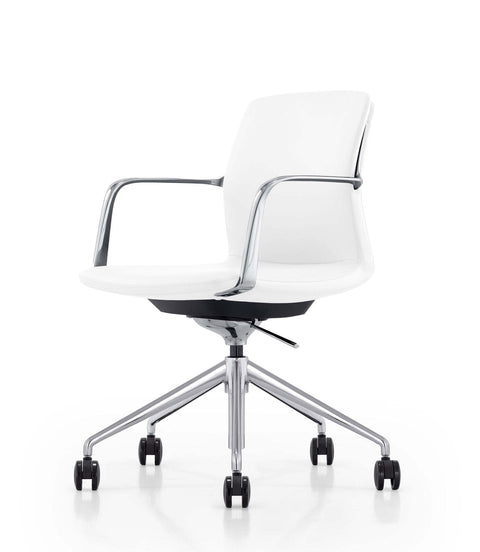 Modrest Sundar Modern White Mid Back Conference Office Chair