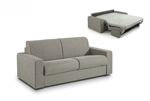 Modrest Made in Italy Urrita Modern Gray Fabric Sofa Bed with Full Size Mattress