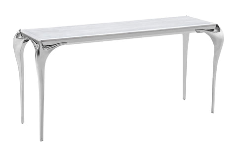 Modrest Vince Faux Marble & Stainless Steel Console Table