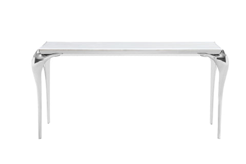 Modrest Vince Faux Marble & Stainless Steel Console Table